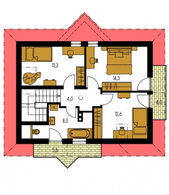 Floor plan of second floor - HARMONIA 38